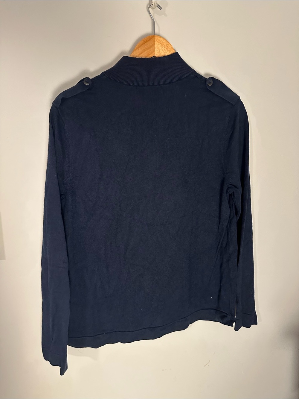 Banana Republic bamboo wool pull over sweater navy medium - Picture 4 of 6